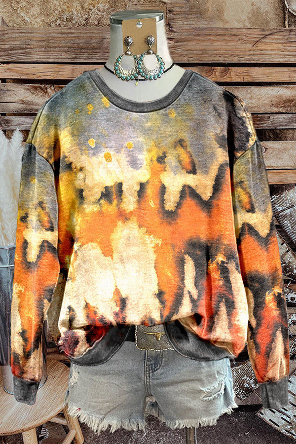 Western Unique Print Sweatshirt