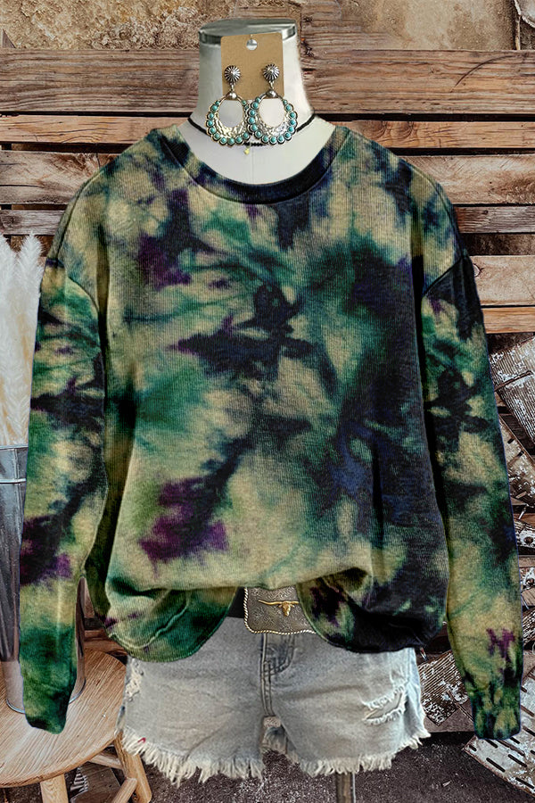 Unique Dreamy Tie-dye Print Sweatshirt