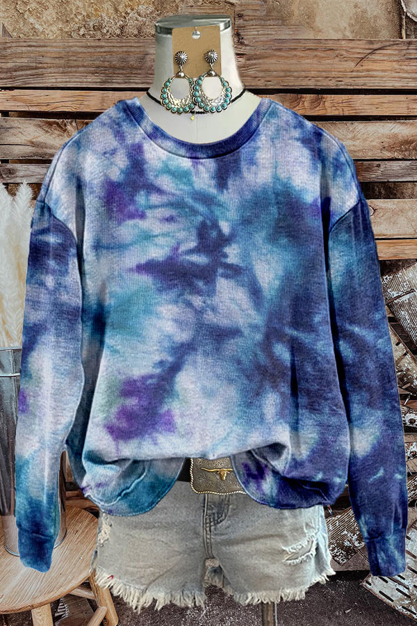 Unique Dreamy Tie-dye Print Sweatshirt