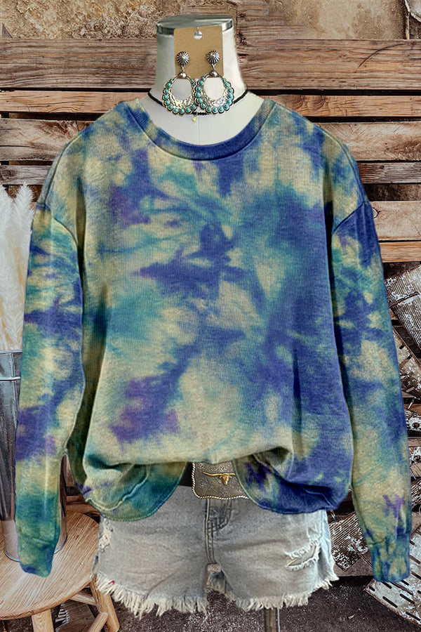 Unique Dreamy Tie-dye Print Sweatshirt