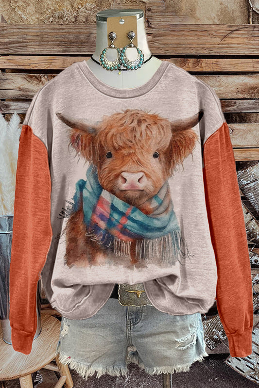 Cute Farm Cow Print Sweatshirt