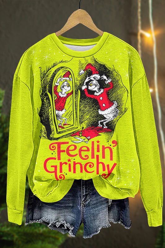 Unique Christmas Grinchs Print Sweatshirt