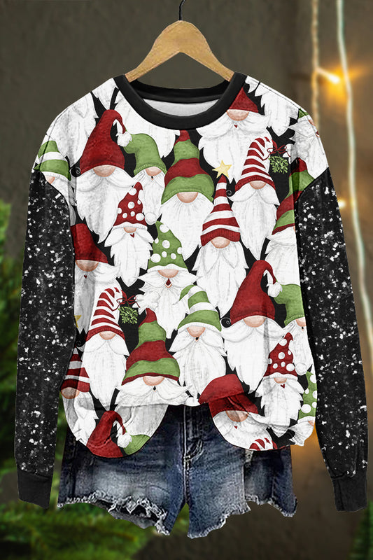 Unique Christmas Santa Claus Print Sweatshirt