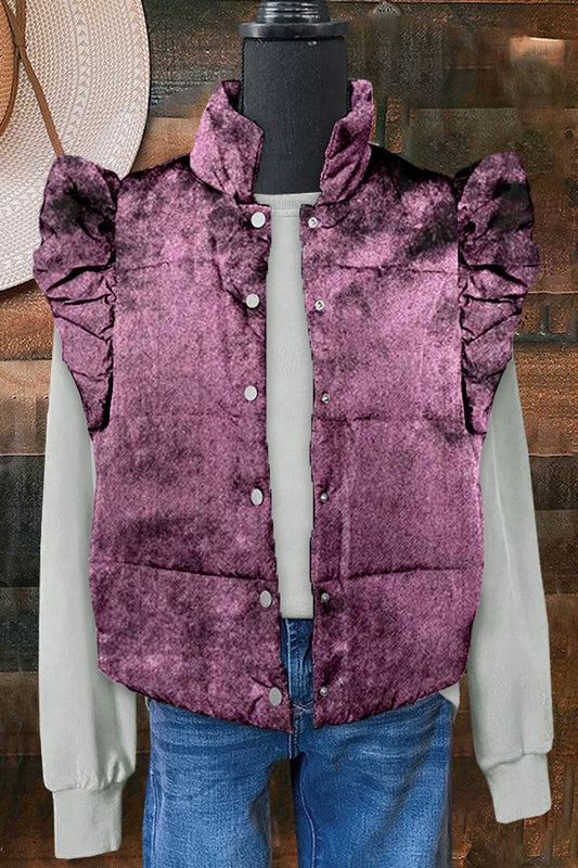 Classic Cozy Velvet Ruffle Vest