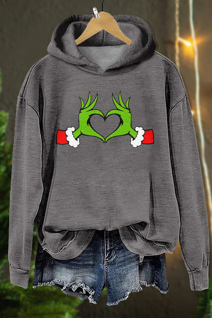 Cute Christmas Grinch Print Sweatshirt