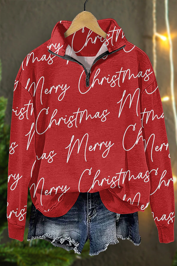 Classic Christmas Print Sweatshirt