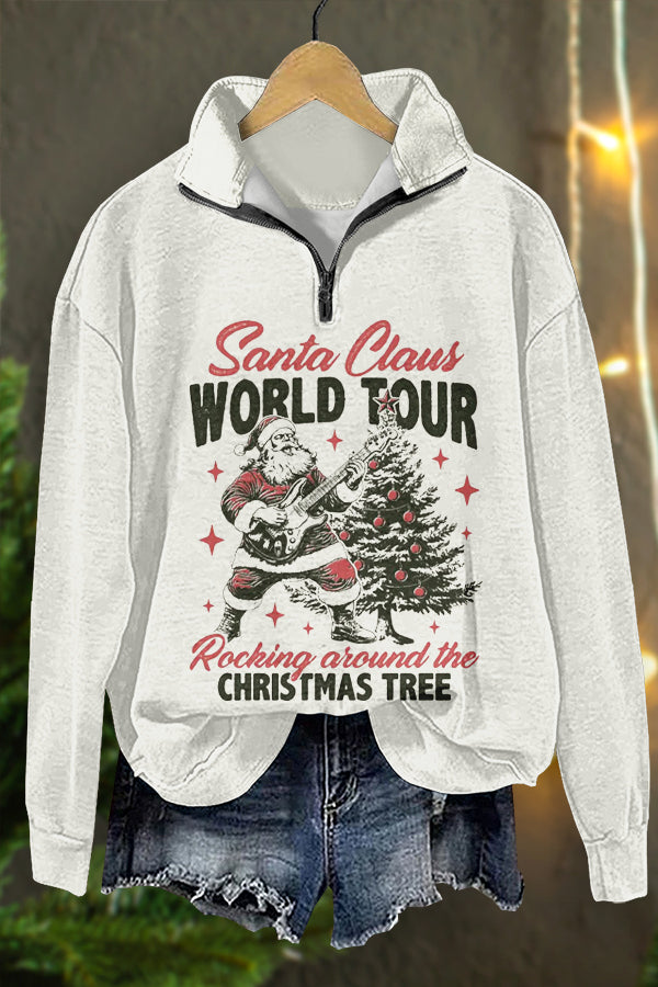 Funny Christmas Santa Claus Print Sweatshirt