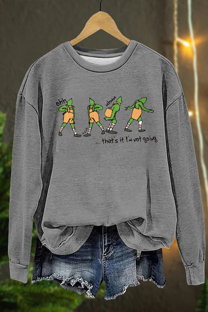 Funny Christmas Grinch Print Sweatshirt