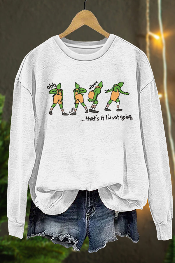 Funny Christmas Grinch Print Sweatshirt