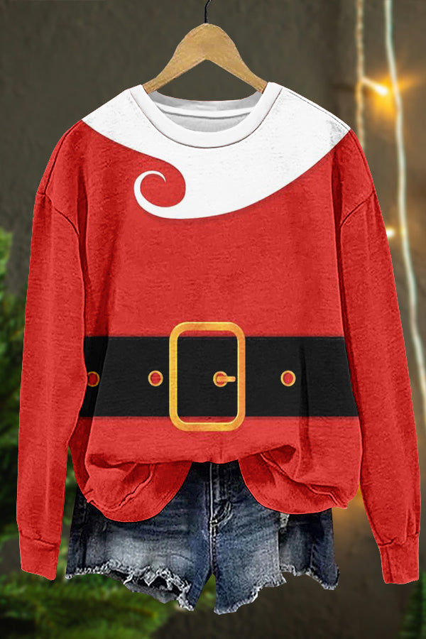 Classic Christmas Santa Claus Print Sweatshirt