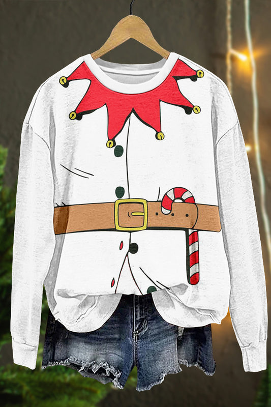 Chic Christmas Santa Claus Print Sweatshirt