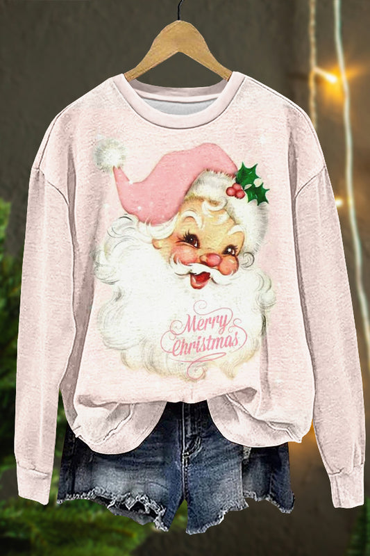 Cute Christmas Santa Claus Print Sweatshirt