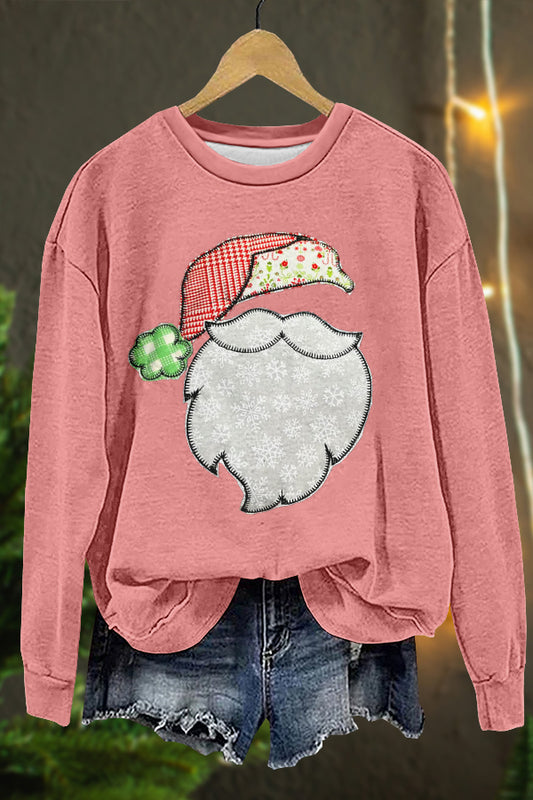 Cute Christmas Santa Claus Print Sweatshirt