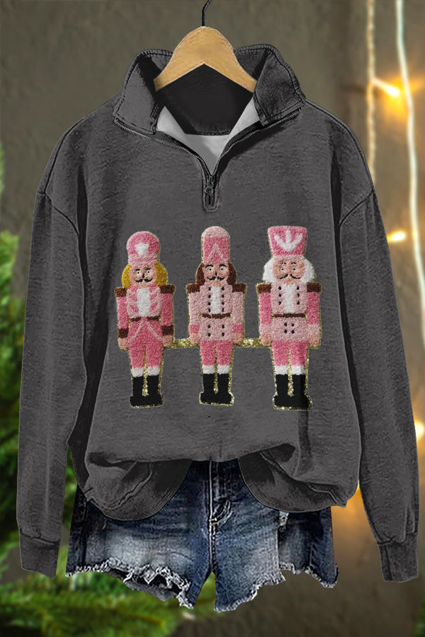 Classic Christmas Nutcracker Print Sweatshirt