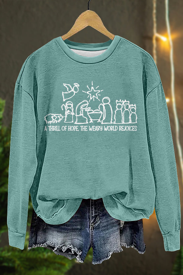 Cute Christian Christmas Print Sweatshirt