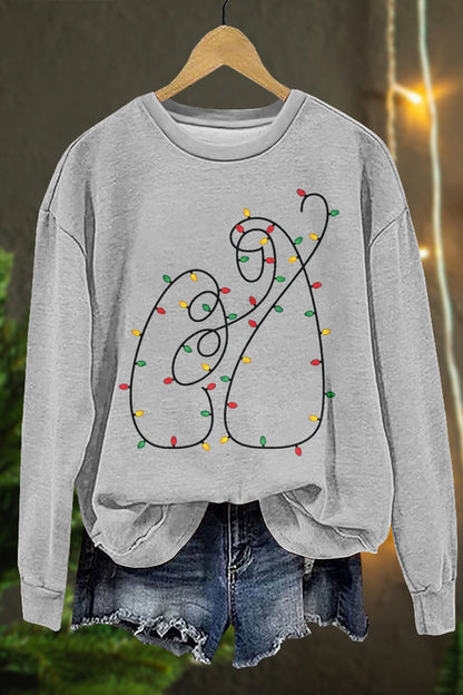 Cute Christian Christmas Lights Print Sweatshirt