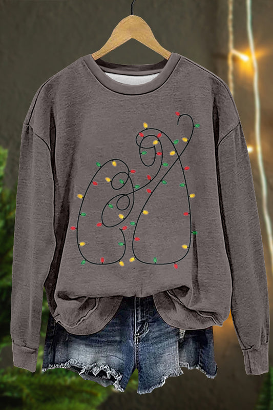 Cute Christian Christmas Lights Print Sweatshirt