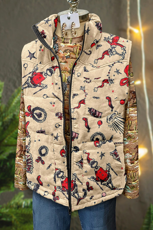 Cute Christmas Grinch Print Vest