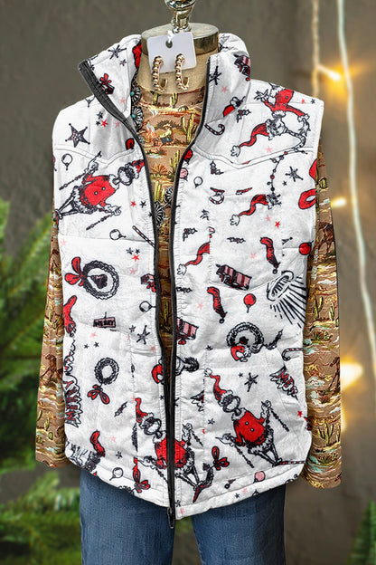 Cute Christmas Grinch Print Vest