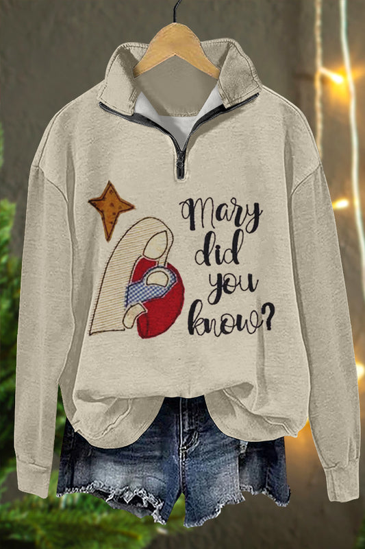 Cute Christian Christmas Print Sweatshirt