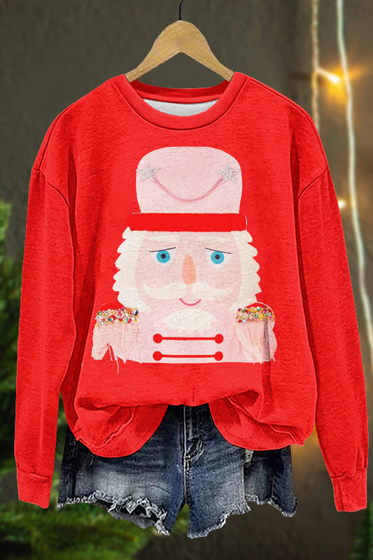 Christmas Nutcracker Print Sweatshirt