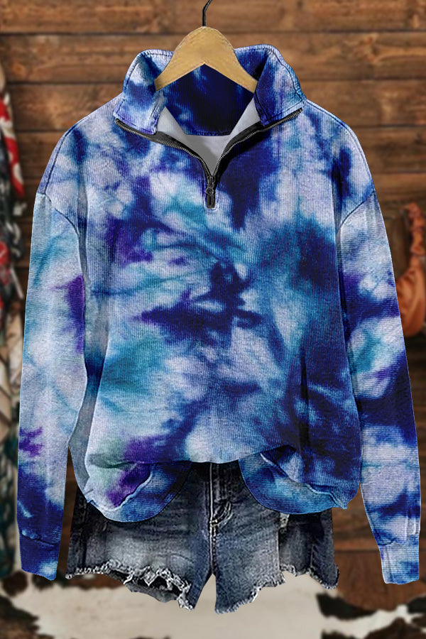 Retro Tie-dye Print Sweatshirt