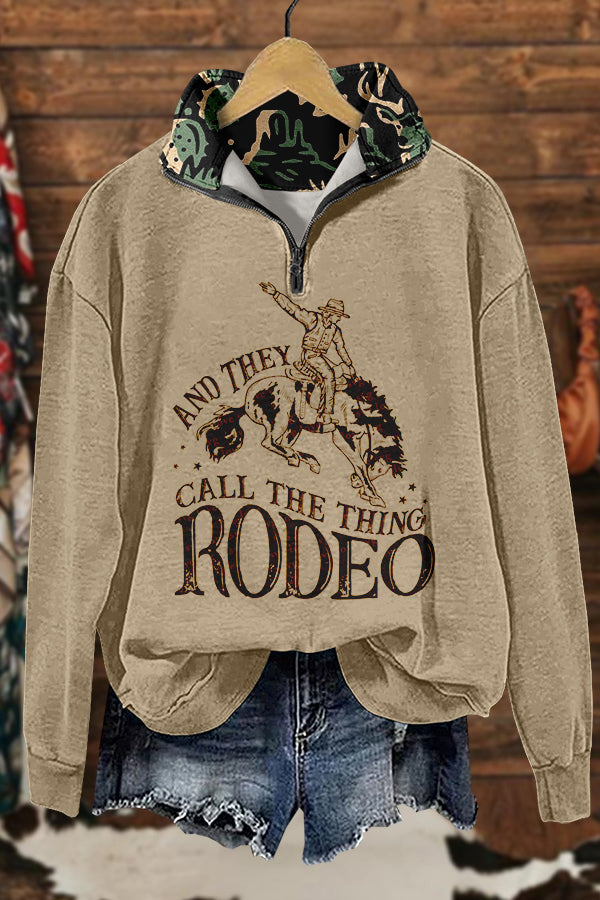 Retro Cowboys National Rodeo Finals Print Sweatshirt