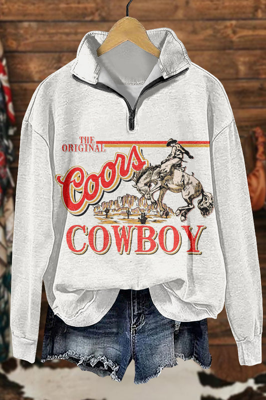 Cozy Cowboys Rodeo Print Sweatshirt