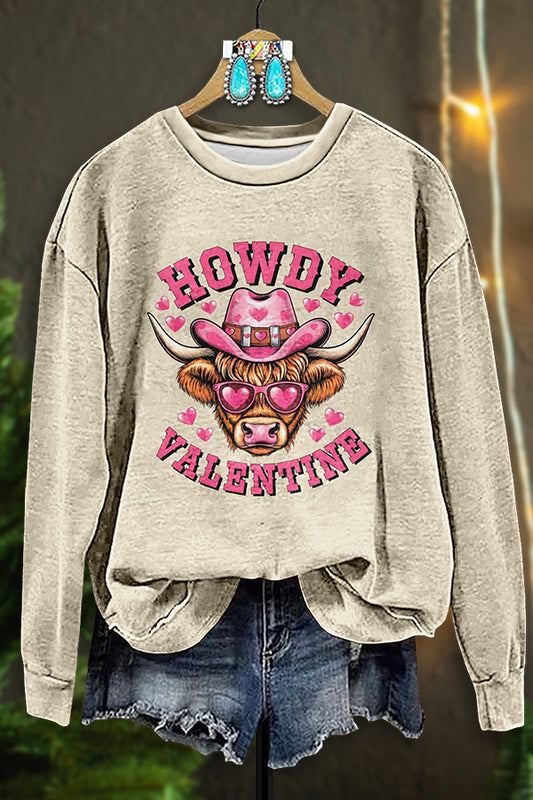 Vintage Western Valentine's Day Print Sweatshirt