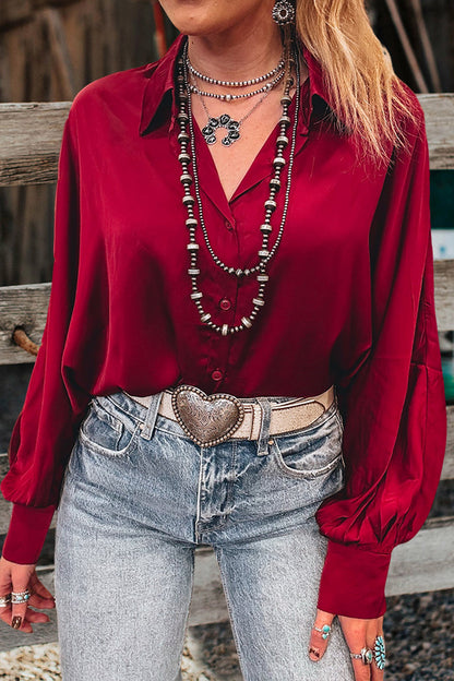 Retro Casual Solid Color Shirt