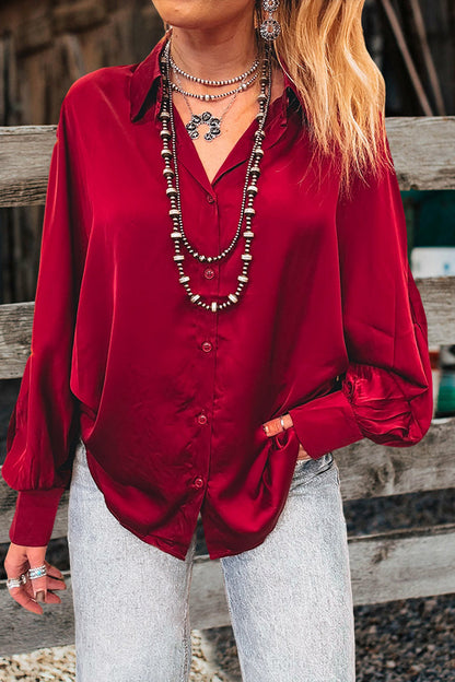 Retro Casual Solid Color Shirt