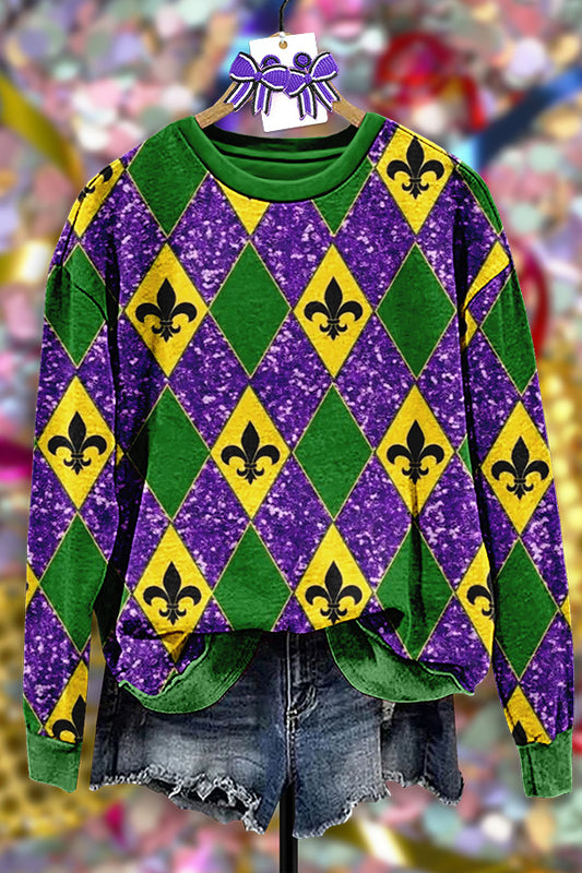 Vintage Carnival Print Sweatshirt