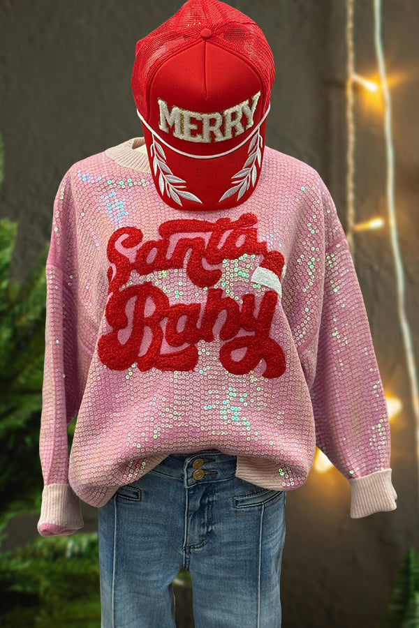 Santa Baby Sequins Sweatshirt