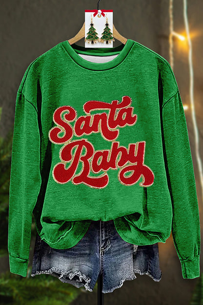 Beautiful Christmas Baby Embroidered Sweatshirt