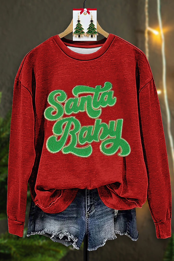 Beautiful Christmas Baby Embroidered Sweatshirt