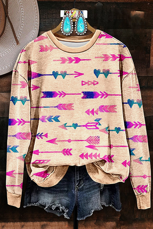 Vintage Western Arrow Print Sweatshirt