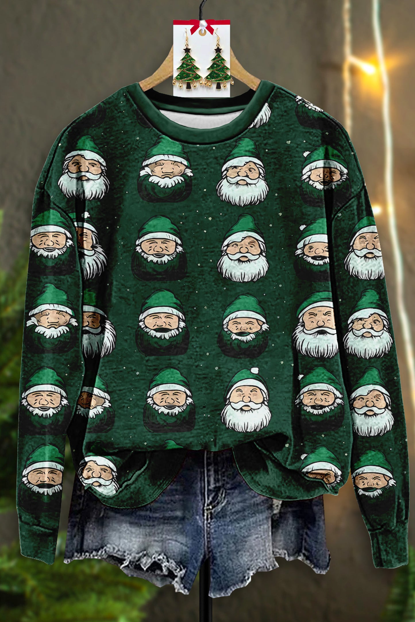 Vintage Santa Claus Print Sweatshirt