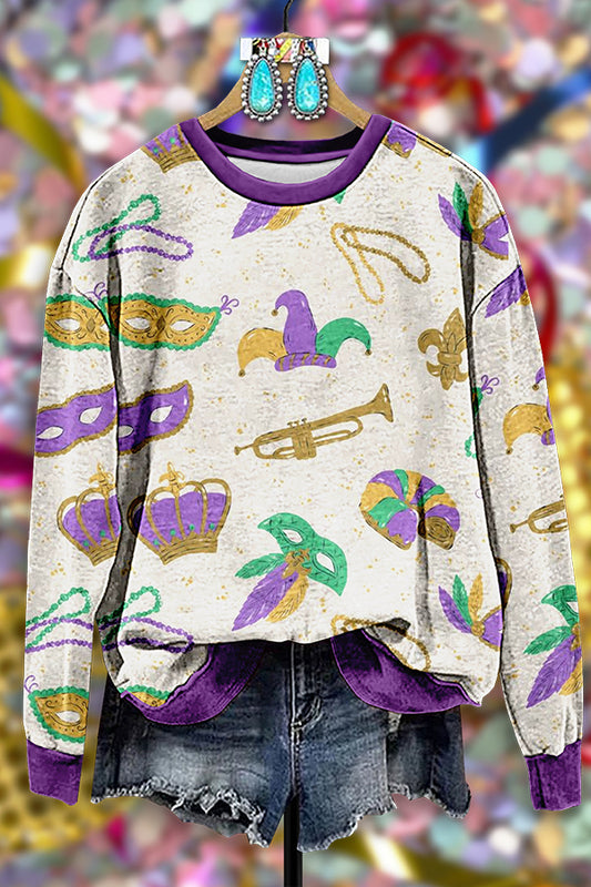 Vintage Carnival Print Sweatshirt