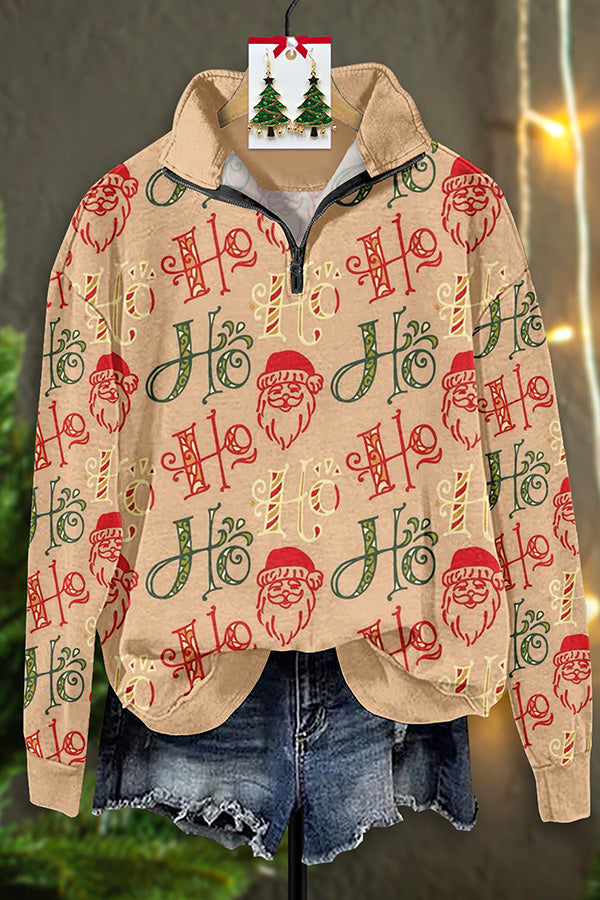 Beautiful Santa Claus Letter Print Sweatshirt