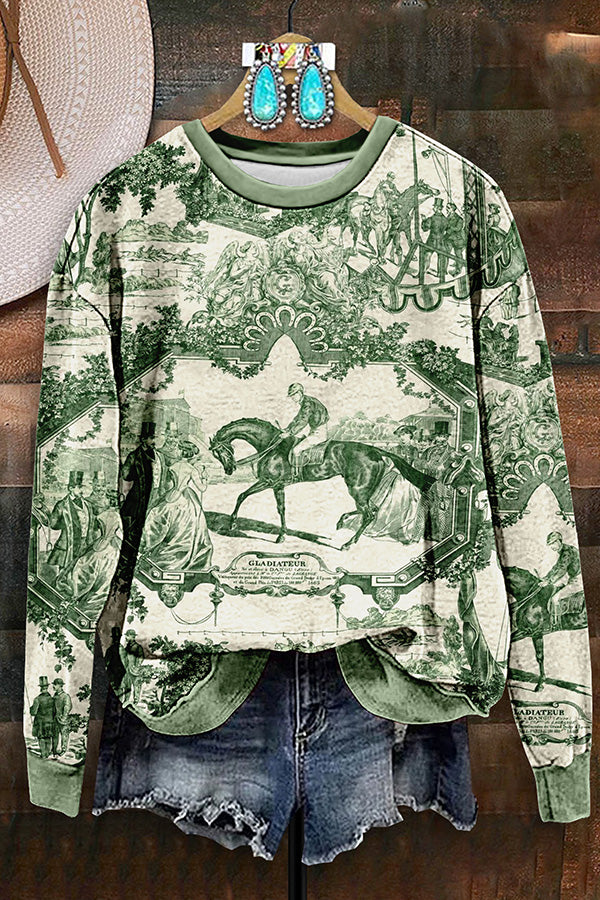 Vintage Western Rodeo Print Sweatshirt