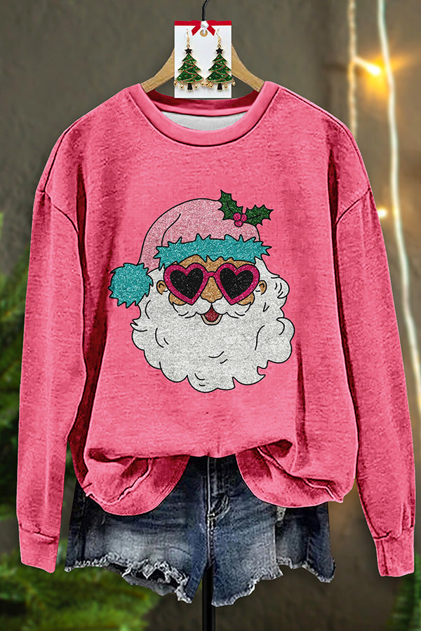 Vintage Santa Palooza Print Sweatshirt