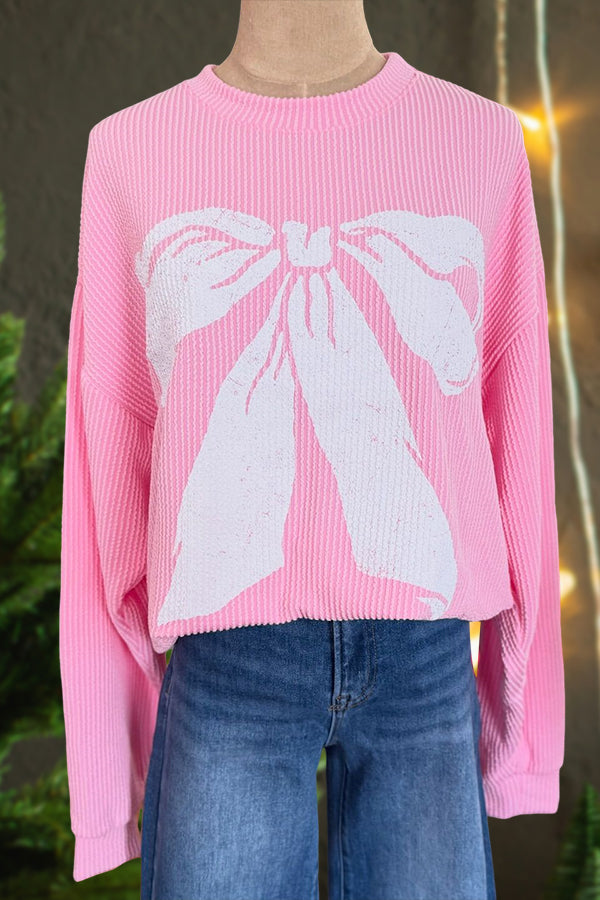 Pretty Bow Print Sweatshirt