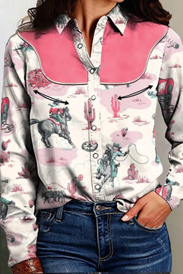 Western Cat Print Shirt