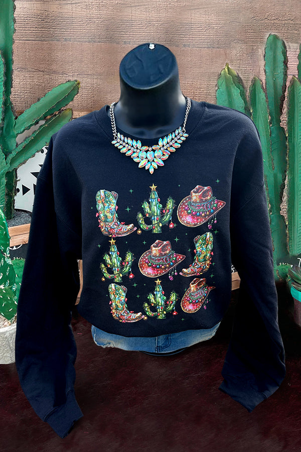 Cactus Christmas Coquette Sweatshirt