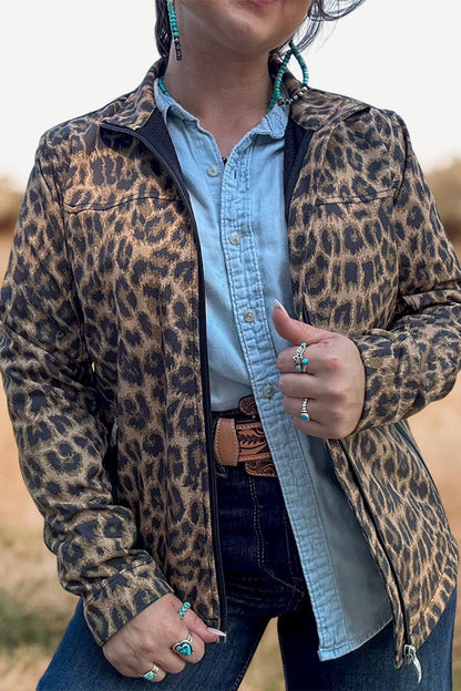 Casual Leopard Pocket Jacket