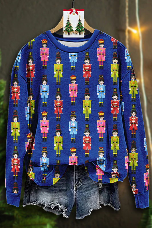 Colorful Nutcracker Print Sweatshirt