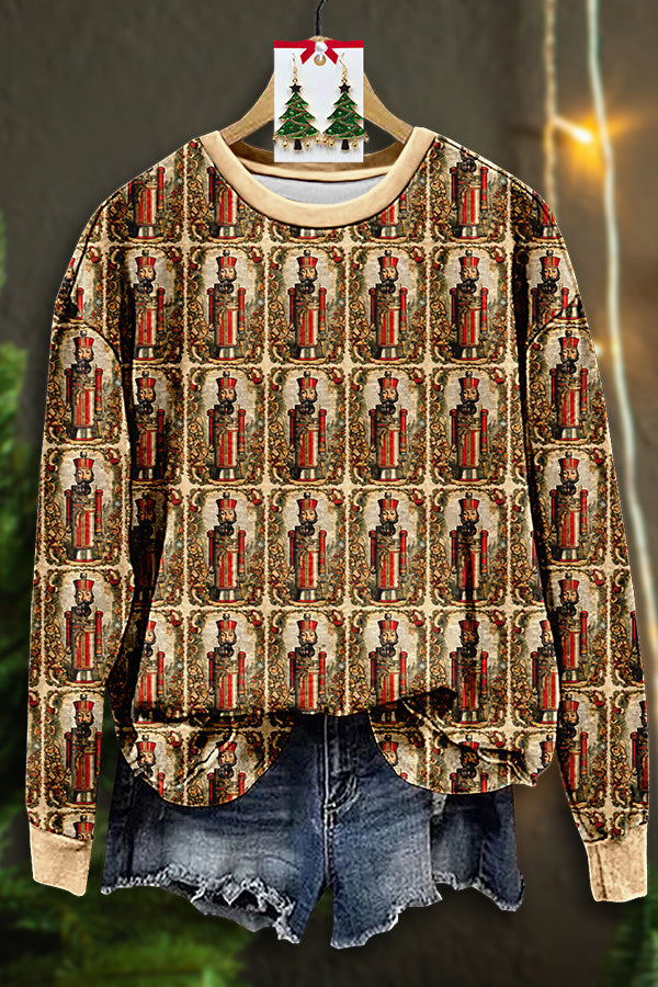 Vintage Nutcracker Print Sweatshirt