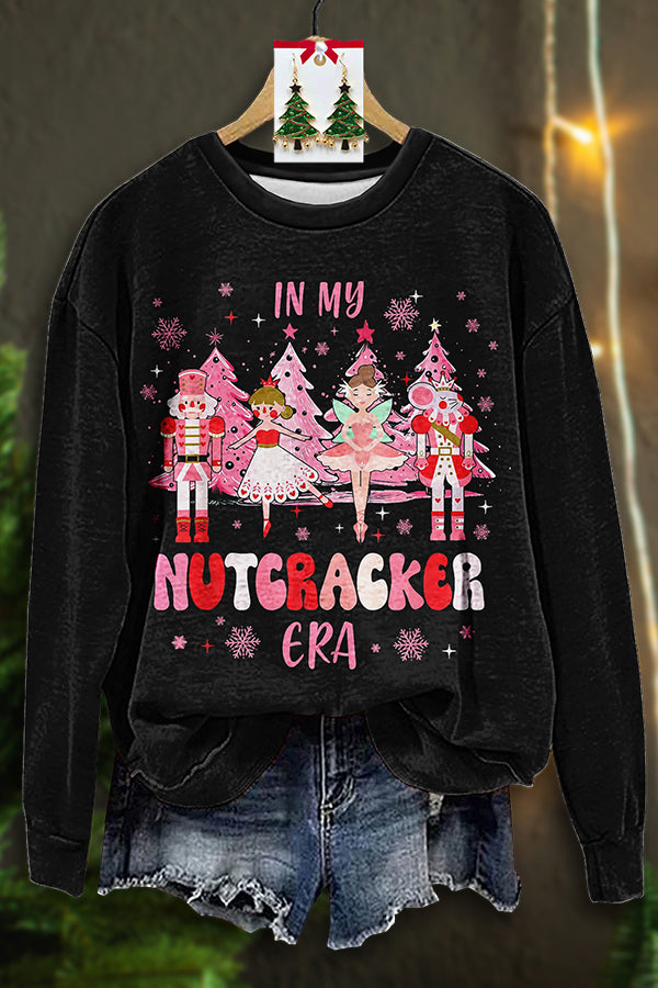 Cute Nutcracker Ballet Print Sweatshirt