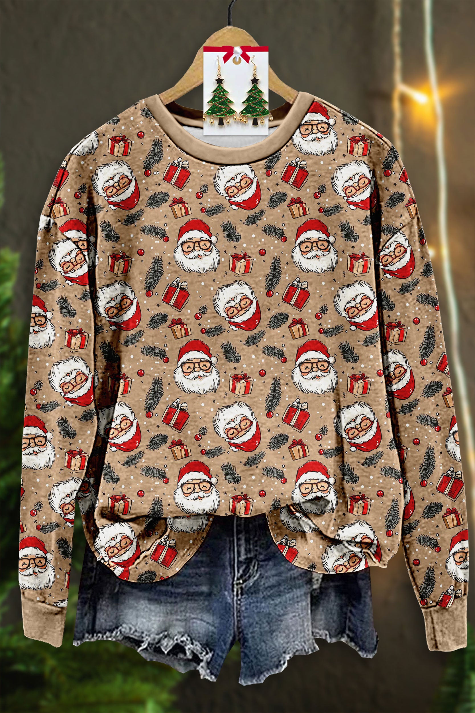 Christmas Santas Presents Print Sweatshirt