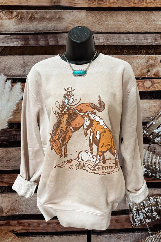 Rodeo Cowboy Print Sweatshirt